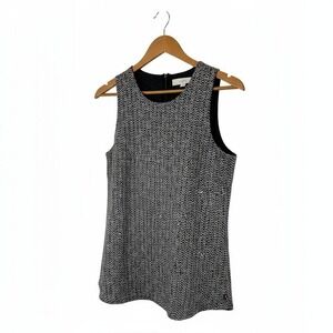 Ann Taylor LOFT Small Black White Abstract Sleeveless Tank Top‎ Lined OfficeCore